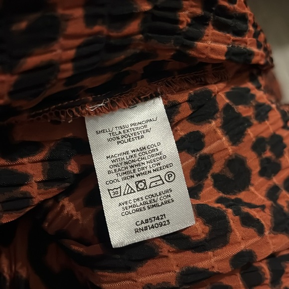 LOFT Orange and Black Leopard Print Blouse - Picture 4 of 9